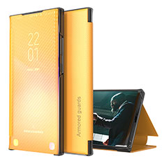 Handytasche Stand Schutzhülle Flip Leder Hülle ZL1 für Samsung Galaxy S22 Ultra 5G Gelb