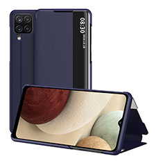 Handytasche Stand Schutzhülle Flip Leder Hülle ZL2 für Samsung Galaxy A12 Blau