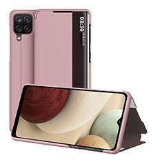 Handytasche Stand Schutzhülle Flip Leder Hülle ZL2 für Samsung Galaxy A12 Rosegold