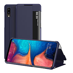 Handytasche Stand Schutzhülle Flip Leder Hülle ZL2 für Samsung Galaxy A20e Blau