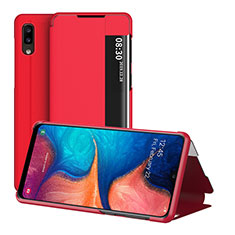 Handytasche Stand Schutzhülle Flip Leder Hülle ZL2 für Samsung Galaxy A20e Rot