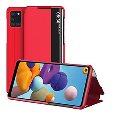 Handytasche Stand Schutzhülle Flip Leder Hülle ZL2 für Samsung Galaxy A21s Rot