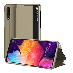 Handytasche Stand Schutzhülle Flip Leder Hülle ZL2 für Samsung Galaxy A50 Gold