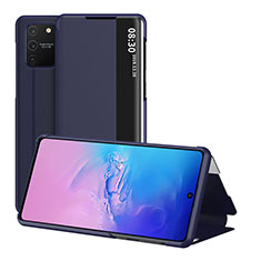 Handytasche Stand Schutzhülle Flip Leder Hülle ZL2 für Samsung Galaxy A91 Blau