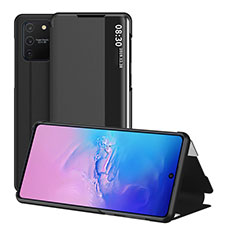 Handytasche Stand Schutzhülle Flip Leder Hülle ZL2 für Samsung Galaxy A91 Schwarz