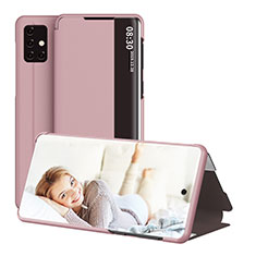 Handytasche Stand Schutzhülle Flip Leder Hülle ZL2 für Samsung Galaxy M40S Rosegold