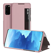 Handytasche Stand Schutzhülle Flip Leder Hülle ZL2 für Samsung Galaxy S20 5G Rosegold