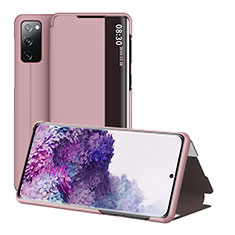 Handytasche Stand Schutzhülle Flip Leder Hülle ZL2 für Samsung Galaxy S20 FE 4G Rosegold