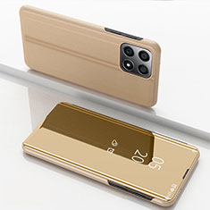 Handytasche Stand Schutzhülle Flip Leder Rahmen Spiegel Tasche für Huawei Honor X8b Gold