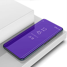 Handytasche Stand Schutzhülle Flip Leder Rahmen Spiegel Tasche für Oppo A95 4G Violett