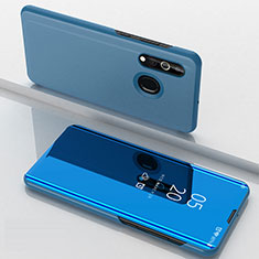Handytasche Stand Schutzhülle Flip Leder Rahmen Spiegel Tasche für Samsung Galaxy A60 Blau
