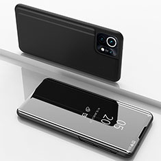 Handytasche Stand Schutzhülle Flip Leder Rahmen Spiegel Tasche für Xiaomi Mi 11 Lite 5G Schwarz
