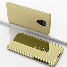 Handytasche Stand Schutzhülle Flip Leder Rahmen Spiegel Tasche für Xiaomi Redmi 10X 4G Gold