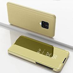 Handytasche Stand Schutzhülle Flip Leder Rahmen Spiegel Tasche für Xiaomi Redmi 10X Pro 5G Gold