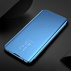 Handytasche Stand Schutzhülle Flip Leder Rahmen Spiegel Tasche L01 für Apple iPhone 13 Hellblau