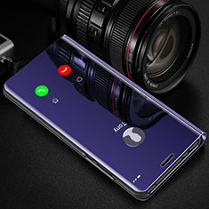 Handytasche Stand Schutzhülle Flip Leder Rahmen Spiegel Tasche L01 für Samsung Galaxy A20s Violett