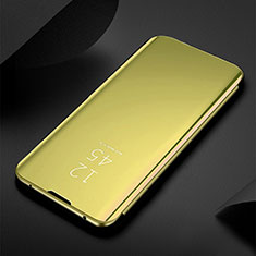 Handytasche Stand Schutzhülle Flip Leder Rahmen Spiegel Tasche L01 für Samsung Galaxy S23 Ultra 5G Gold