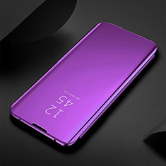 Handytasche Stand Schutzhülle Flip Leder Rahmen Spiegel Tasche L01 für Vivo Y53s NFC Violett