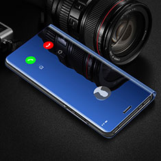 Handytasche Stand Schutzhülle Flip Leder Rahmen Spiegel Tasche L01 für Xiaomi Redmi 9C Blau