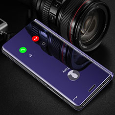 Handytasche Stand Schutzhülle Flip Leder Rahmen Spiegel Tasche L02 für Huawei P smart S Violett