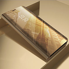Handytasche Stand Schutzhülle Flip Leder Rahmen Spiegel Tasche L03 für Samsung Galaxy A22s 5G Gold