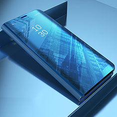 Handytasche Stand Schutzhülle Flip Leder Rahmen Spiegel Tasche L03 für Samsung Galaxy A50 Blau