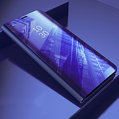 Handytasche Stand Schutzhülle Flip Leder Rahmen Spiegel Tasche L03 für Samsung Galaxy A50 Violett