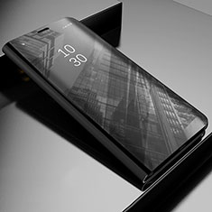 Handytasche Stand Schutzhülle Flip Leder Rahmen Spiegel Tasche L03 für Xiaomi Mi 12 5G Schwarz