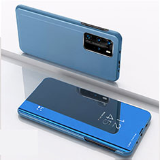 Handytasche Stand Schutzhülle Flip Leder Rahmen Spiegel Tasche L04 für Xiaomi Mi 10T 5G Blau