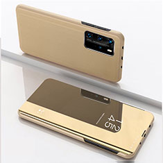 Handytasche Stand Schutzhülle Flip Leder Rahmen Spiegel Tasche L04 für Xiaomi Redmi K30S 5G Gold