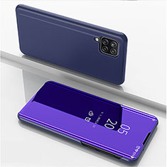 Handytasche Stand Schutzhülle Flip Leder Rahmen Spiegel Tasche L05 für Samsung Galaxy A22 4G Violett