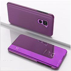 Handytasche Stand Schutzhülle Flip Leder Rahmen Spiegel Tasche QH1 für Xiaomi Redmi 10X 4G Violett