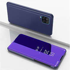 Handytasche Stand Schutzhülle Flip Leder Rahmen Spiegel Tasche ZL1 für Samsung Galaxy A12 5G Violett