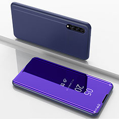 Handytasche Stand Schutzhülle Flip Leder Rahmen Spiegel Tasche ZL1 für Samsung Galaxy A50 Violett