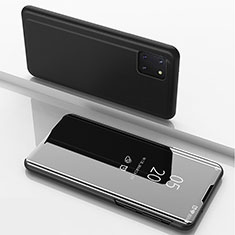Handytasche Stand Schutzhülle Flip Leder Rahmen Spiegel Tasche ZL1 für Samsung Galaxy M60s Schwarz