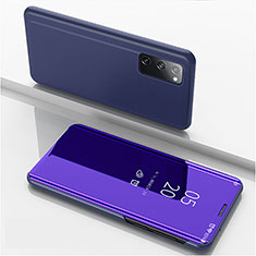 Handytasche Stand Schutzhülle Flip Leder Rahmen Spiegel Tasche ZL1 für Samsung Galaxy S20 Violett