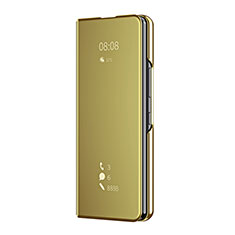 Handytasche Stand Schutzhülle Flip Leder Rahmen Spiegel Tasche ZL2 für Samsung Galaxy Z Fold4 5G Gold