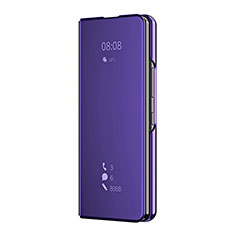 Handytasche Stand Schutzhülle Flip Leder Rahmen Spiegel Tasche ZL2 für Samsung Galaxy Z Fold4 5G Violett