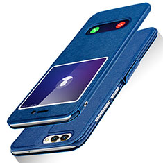 Handytasche Stand Schutzhülle Leder für Huawei Enjoy 7S Blau
