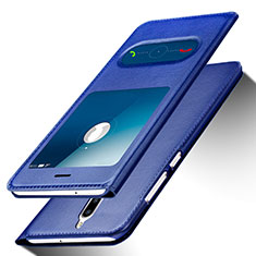 Handytasche Stand Schutzhülle Leder für Huawei G10 Blau