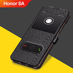 Handytasche Stand Schutzhülle Leder für Huawei Honor 8A Schwarz