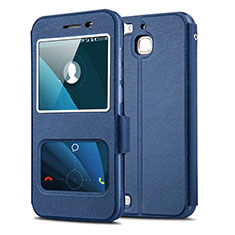 Handytasche Stand Schutzhülle Leder für Huawei P8 Lite Smart Blau