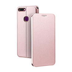 Handytasche Stand Schutzhülle Leder für Oppo A7 Rosegold