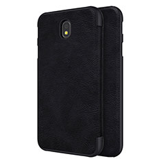 Handytasche Stand Schutzhülle Leder für Samsung Galaxy J7 Pro Schwarz