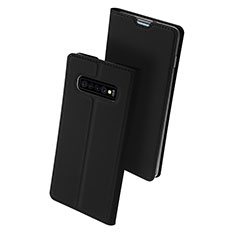 Handytasche Stand Schutzhülle Leder für Samsung Galaxy S10 Plus Schwarz