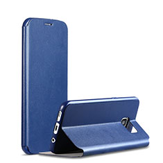 Handytasche Stand Schutzhülle Leder für Samsung Galaxy S7 Edge G935F Blau