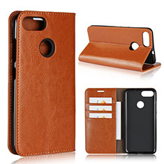 Handytasche Stand Schutzhülle Leder Hülle für Asus Zenfone Max Plus M1 ZB570TL Orange