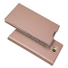 Handytasche Stand Schutzhülle Leder Hülle für Sony Xperia L2 Rosegold