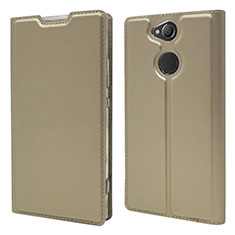 Handytasche Stand Schutzhülle Leder Hülle für Sony Xperia XA2 Ultra Gold