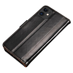 Handytasche Stand Schutzhülle Leder Hülle L01 für Apple iPhone 11 Schwarz